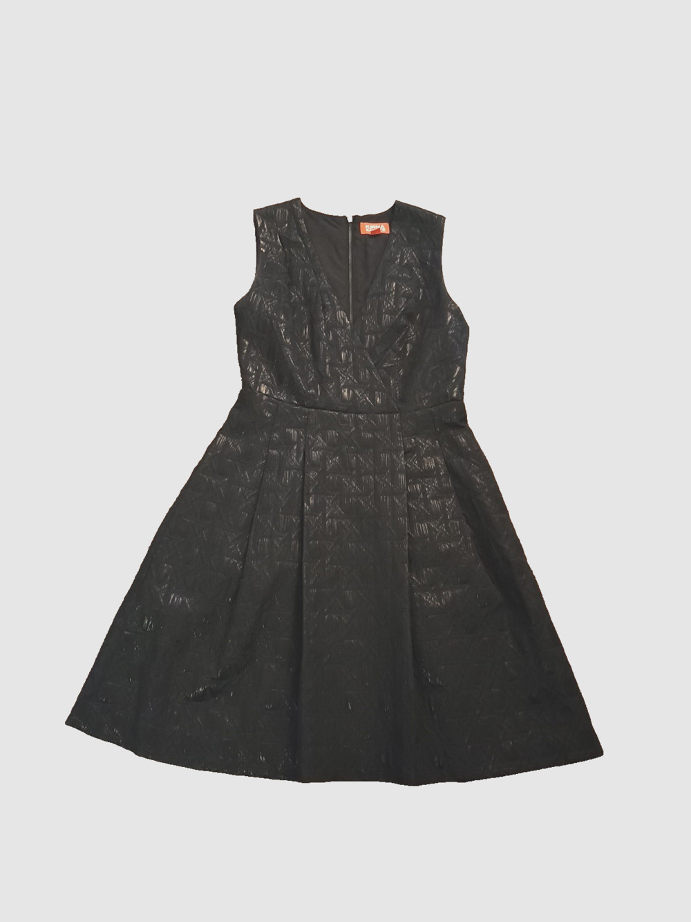 Kirna Zabete Target DRESS Sz 6 Sleeveless Shimmer Solid Geometric Black Jacquard